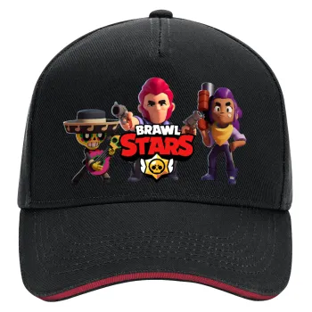 Brawl Stars Desert, DRILL Adult Ultimate Hat BLACK/RED, (100% COTTON, ADULT, UNISEX, ONE SIZE)