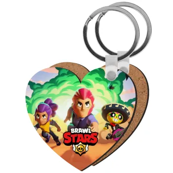 Brawl Stars Desert, Μπρελόκ Ξύλινο καρδιά MDF