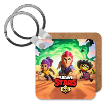 Brawl Stars Desert, Μπρελόκ Ξύλινο τετράγωνο MDF