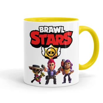 Brawl Stars Desert, Κούπα χρωματιστή κίτρινη, κεραμική, 330ml