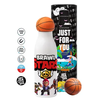 Brawl Stars Desert, Μπάλα μπάσκετ μεταλλικό παγούρι θερμός, διπλού τοιχώματος, 550ml