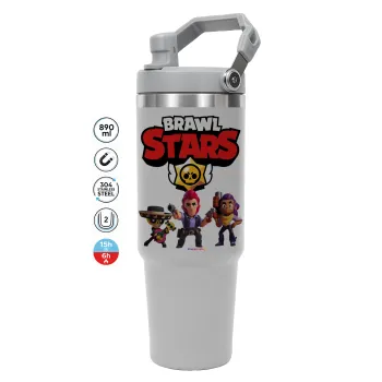 Brawl Stars Desert, ΓΚΡΙ χρώματος Θερμός Ανοξείδωτο 890ml (30oz) με χερούλι