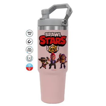 Brawl Stars Desert, ΡΟΖ χρώματος Θερμός Ανοξείδωτο 890ml (30oz) με χερούλι
