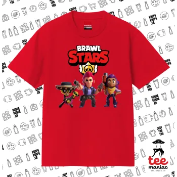 Brawl Stars Desert, Κλασικό T-Shirt, διπλής ραφής, χωρίς πλευρικές ραφές ΚΟΚΚΙΝΟ από 100% βαμβάκι. Vegan & OEKO-TEX πιστοποιημένο.