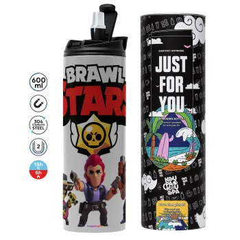 Brawl Stars Desert, Tumbler stainless steel GREY 600ml