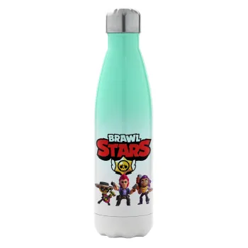 Brawl Stars Desert, Metal mug thermos Green/White (Stainless steel), double wall, 500ml
