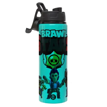 Brawl Stars Desert, Μεταλλικό παγούρι νερού με καπάκι ασφαλείας, αλουμινίου 850ml