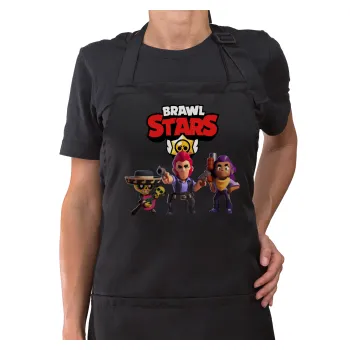 Brawl Stars Desert, Ποδιά μακριά Σεφ ολόσωμη με τσέπες Μαύρη (ΕΝΗΛΙΚΩΝ)