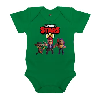 Brawl Stars Desert, Βρεφικό φορμάκι μωρού, ΠΡΑΣΙΝΟ, 100% Organic Cotton, κοντομάνικο