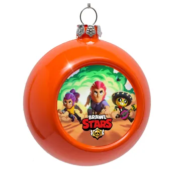 Brawl Stars Desert, Στολίδι Χριστουγεννιάτικη μπάλα δένδρου Πορτοκαλί 8cm
