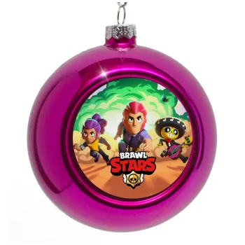 Brawl Stars Desert, Purple Christmas tree ornament bauble 8cm