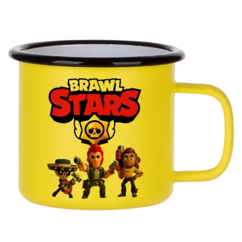 Brawl Stars Desert, Κούπα Μεταλλική εμαγιέ ΜΑΤ Κίτρινη 360ml