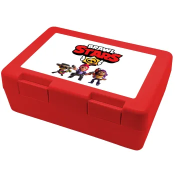 Brawl Stars Desert, Παιδικό δοχείο κολατσιού ΚΟΚΚΙΝΟ 185x128x65mm (BPA free πλαστικό)