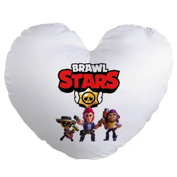 Brawl Stars Desert, Μαξιλάρι καναπέ καρδιά 40x40cm περιέχεται το  γέμισμα