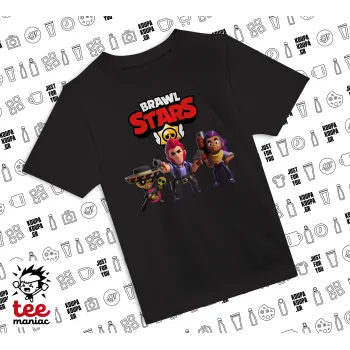 Brawl Stars Desert, Άνετο παιδικό T-Shirt ΜΑΥΡΟ από 100% βαμβάκι, για κάθε μέρα. Vegan & OEKO-TEX πιστοποιημένο.
