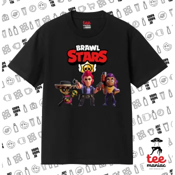 Brawl Stars Desert, Κλασικό T-Shirt, διπλής ραφής, χωρίς πλευρικές ραφές ΜΑΥΡΟ από 100% βαμβάκι. Vegan & OEKO-TEX πιστοποιημένο.