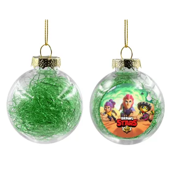 Brawl Stars Desert, Transparent Christmas tree ball ornament with green filling 8cm