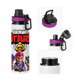 Brawl Stars Blue, Μεταλλικό παγούρι νερού με καπάκι ασφαλείας, αλουμινίου 850ml