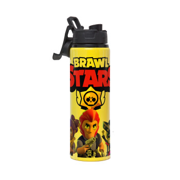 Brawl Stars Blue, Metallic water bottle with safety lid, 850ml aluminum