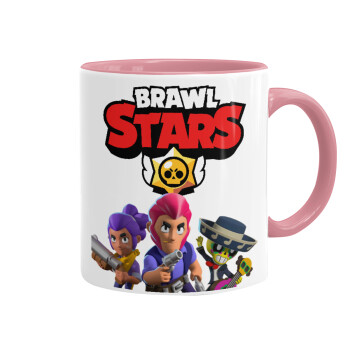 Brawl Stars Blue, Κούπα χρωματιστή ροζ, κεραμική, 330ml