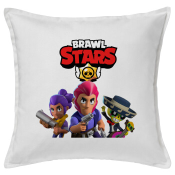 Brawl Stars Blue, Sofa cushion White 50x50cm includes filling