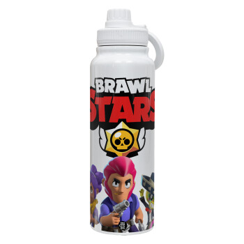 Brawl Stars Blue, 1L Stainless Steel Thermal Bottle with Phone Holder & Double Wall Insulation
