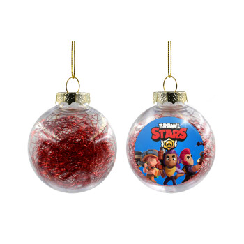 Brawl Stars Blue, Χριστουγεννιάτικη μπάλα δένδρου διάφανη με κόκκινο γέμισμα 8cm