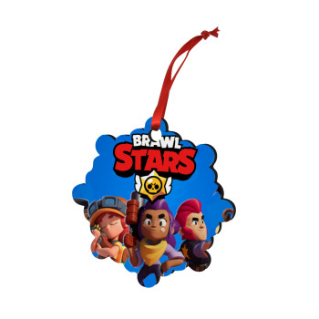 Brawl Stars Blue, Christmas ornament snowflake wooden 7.5cm