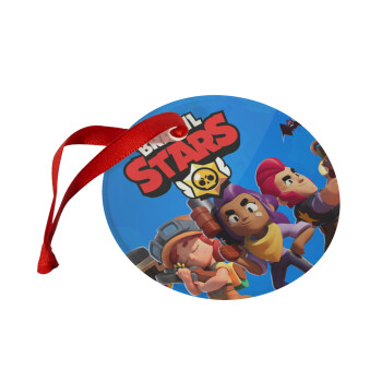 Brawl Stars Blue, Christmas ornament glass 9cm
