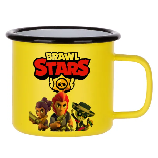 Brawl Stars Blue — Metallic enamel MATT Yellow cup 360ml