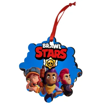 Brawl Stars Blue, Christmas ornament snowflake wooden 7.5cm