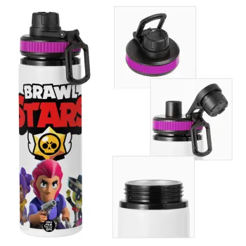 Brawl Stars Blue, Μεταλλικό παγούρι νερού με καπάκι ασφαλείας, αλουμινίου 850ml
