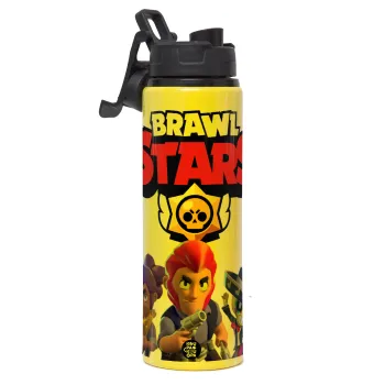 Brawl Stars Blue, Μεταλλικό παγούρι νερού με καπάκι ασφαλείας, αλουμινίου 850ml