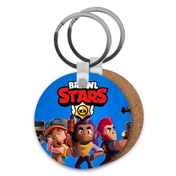 Brawl Stars Blue, Μπρελόκ Ξύλινο στρογγυλό MDF Φ5cm