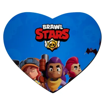 Brawl Stars Blue, Mousepad heart 23x20cm