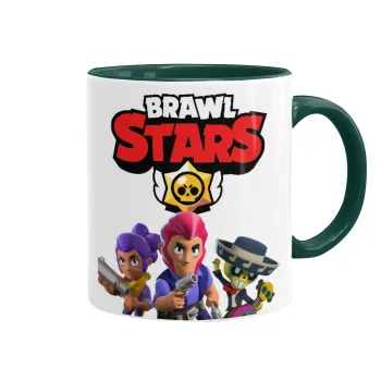 Brawl Stars Blue, Κούπα χρωματιστή πράσινη, κεραμική, 330ml