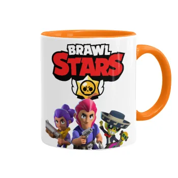 Brawl Stars Blue, Κούπα χρωματιστή πορτοκαλί, κεραμική, 330ml