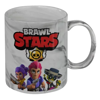 Brawl Stars Blue, Mug ceramic marble style, 330ml