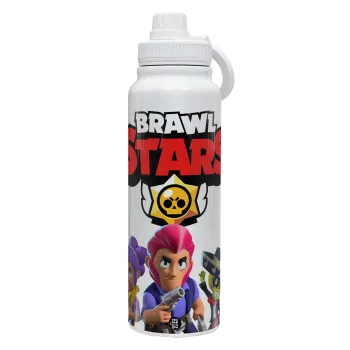 Brawl Stars Blue, Θερμός 1L Ανοξείδωτο με Βάση Κινητού & Διπλά Τοιχώματα
