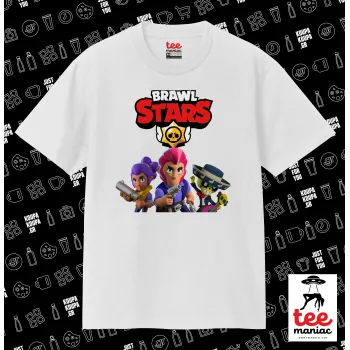 Brawl Stars Blue, Κλασικό T-Shirt, διπλής ραφής, χωρίς πλευρικές ραφές ΛΕΥΚΟ από 100% βαμβάκι. Vegan & OEKO-TEX πιστοποιημένο.