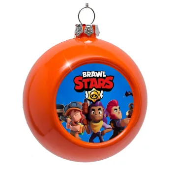 Brawl Stars Blue, Στολίδι Χριστουγεννιάτικη μπάλα δένδρου Πορτοκαλί 8cm