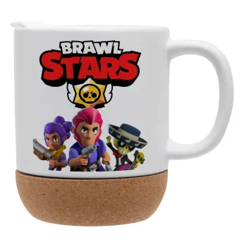 Brawl Stars Blue, Κούπα, κεραμική με βάση φελού και καπάκι (ΜΑΤ), 330ml
