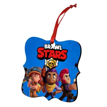 Brawl Stars Blue, Στολίδι Χριστουγεννιάτικο στολίδι polygon ξύλινο 7.5cm