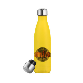 Survivor, Yellow Stainless Steel Metallic Thermos, double-walled, 500ml