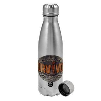 Survivor, Metallic water bottle, stainless steel, 750ml