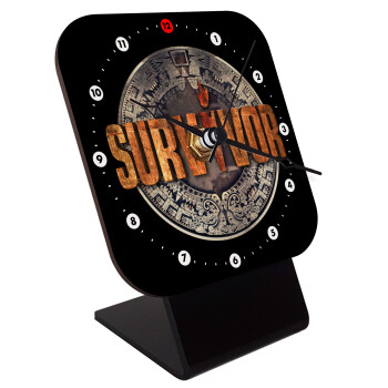 Survivor, Επιτραπέζιο ρολόι ξύλινο με δείκτες (10cm)