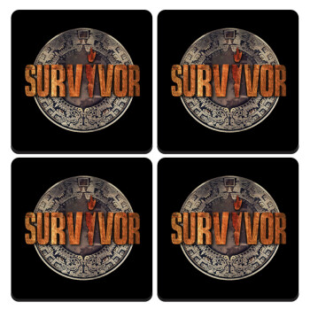 Survivor, ΣΕΤ 4 Σουβέρ ξύλινα τετράγωνα (9cm)
