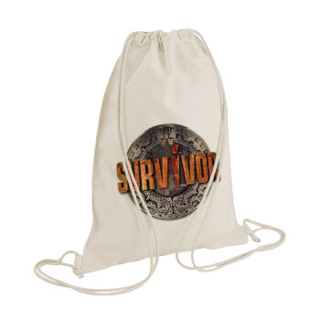 Survivor, Τσάντα πλάτης πουγκί GYMBAG natural (28x40cm)