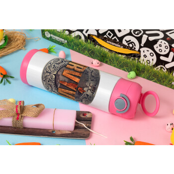 Survivor, Easter candle, Childrens hot water bottle, stainless steel, with safety straw, PINK (500ml)