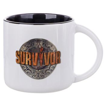 Survivor, Κούπα κεραμική 400ml Λευκή/Μαύρη